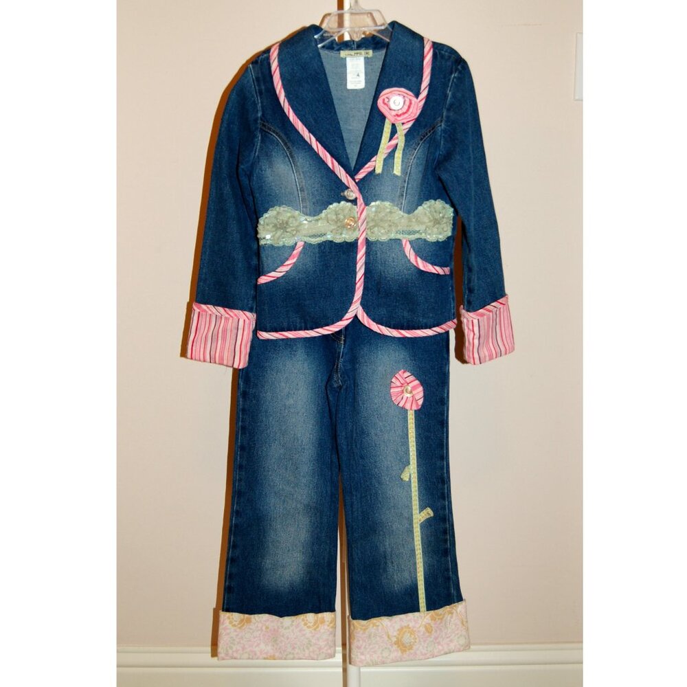 LN Little Mass Denim Set, sz 6X. Made in USA